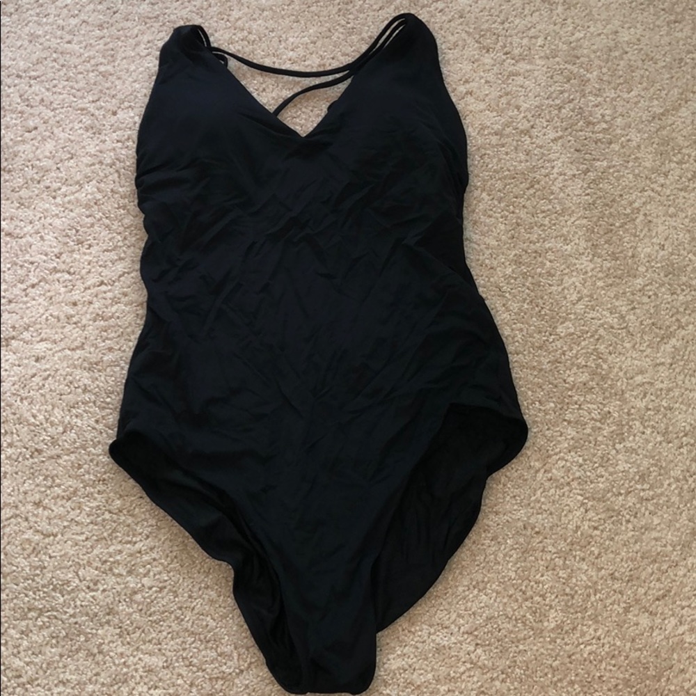 Black Strappy Back Swimsuit